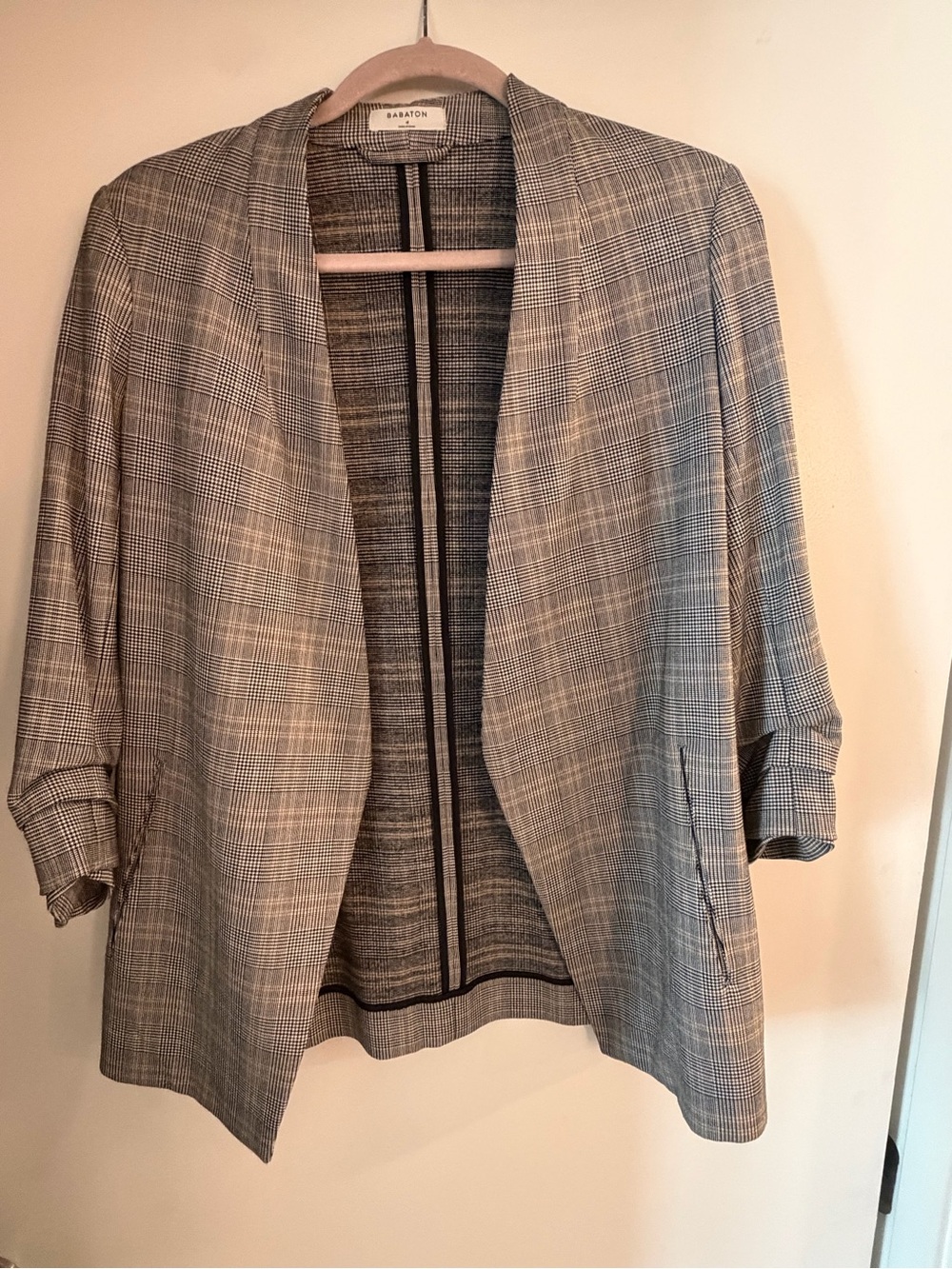 Babaton Blazer Jacket Checkered Plaid - Size 4